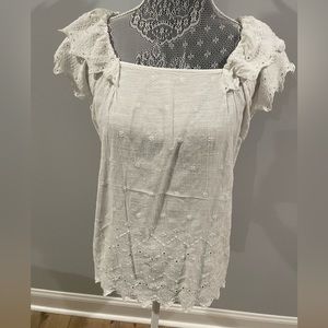 Eyelet embroidered top